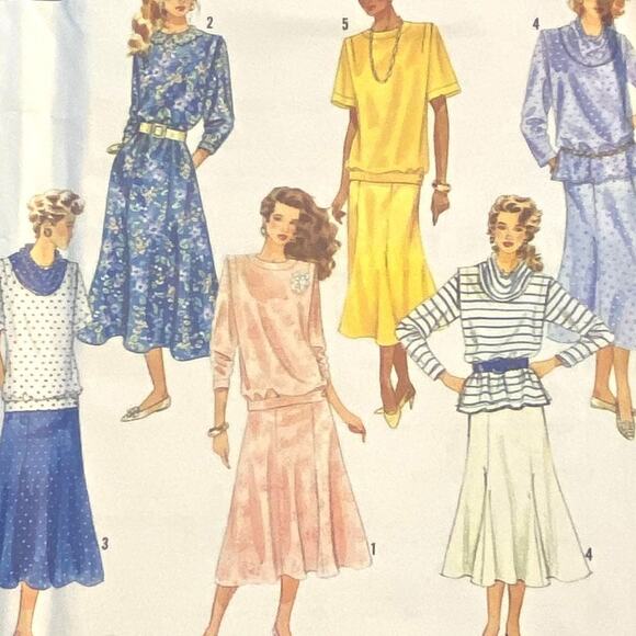 Simplicity 7011 Pattern Dress Miss 8-16 Uncut Vintage Flare Skirt Side Pockets - Picture 1 of 7